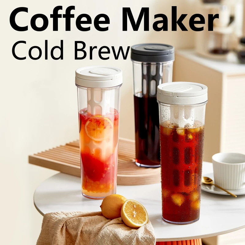 Cold Brew Bottle - 1L Manuelle Kaltbrühkaffeemaschine mit Griff Wasserflasche