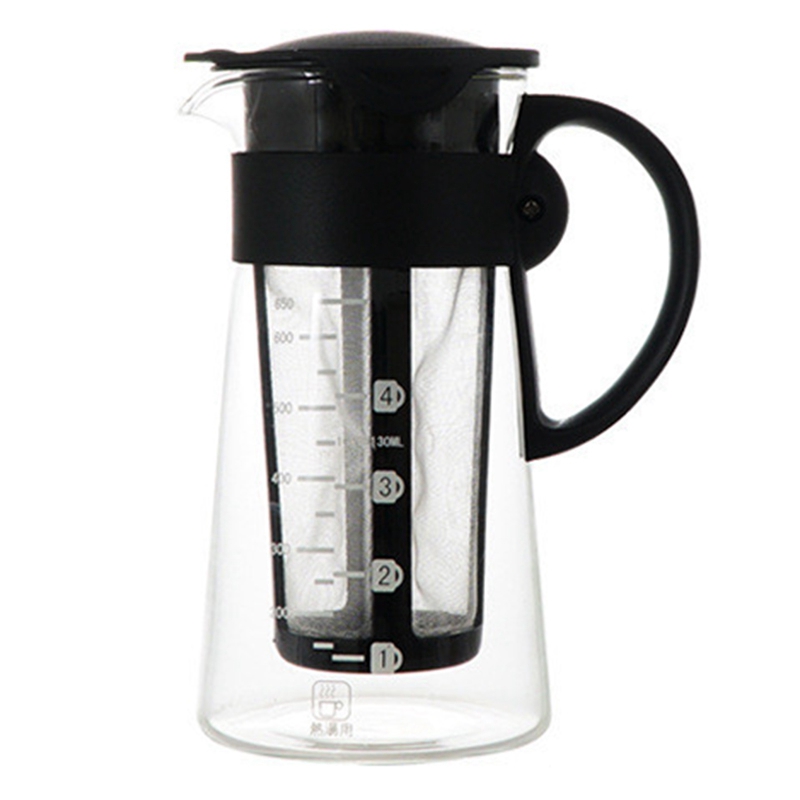 Cold Brew Bottle - AA94-Glas-Kaffeemaschine Kaltextrakt-Kaffeebereiter Eisgebrühte Wasserflasche Rostfreier Filter