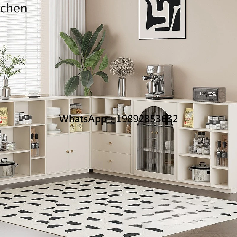 Coffee&Tea House Menu - i7 Cremefarbener Windschrank Kombinations-Mahlzeiten-Sideboard Küchenschrank Tee-Kaffee-Beistellschrank