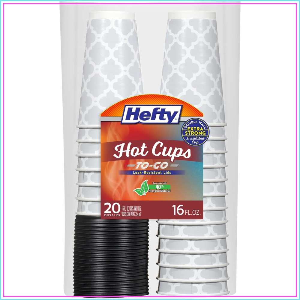 Wallpaper Coffee And Tea - Isolierte Papier-Heißgetränkebecher mit Deckeln, 16oz 20er-Pack,