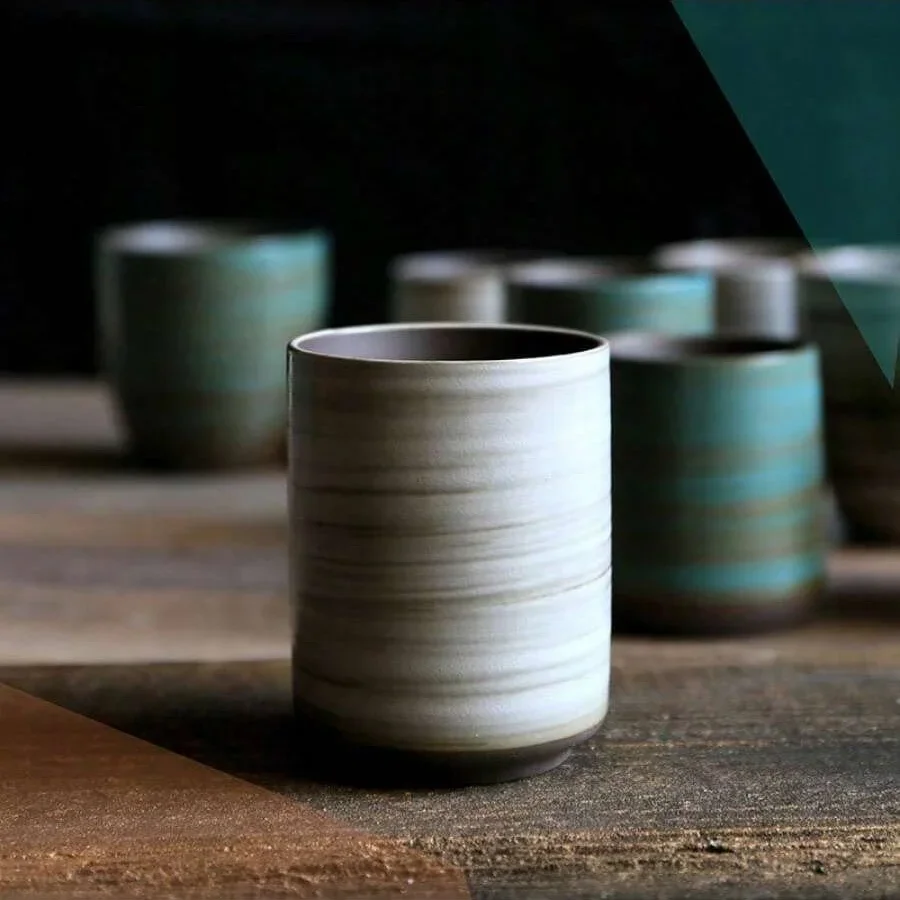 Coffee Tea Uses - Handbemalte Crackle Glaze Steinzeugtasse, Vintage asiatische