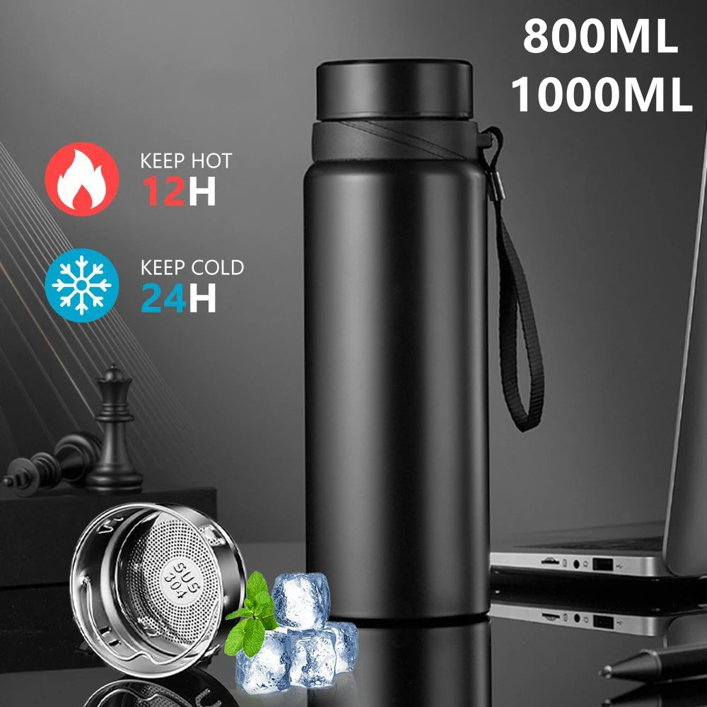 Cold Brew Bottle - 800 1000 ml Edelstahl-Thermowasserflasche, hält Kalt-