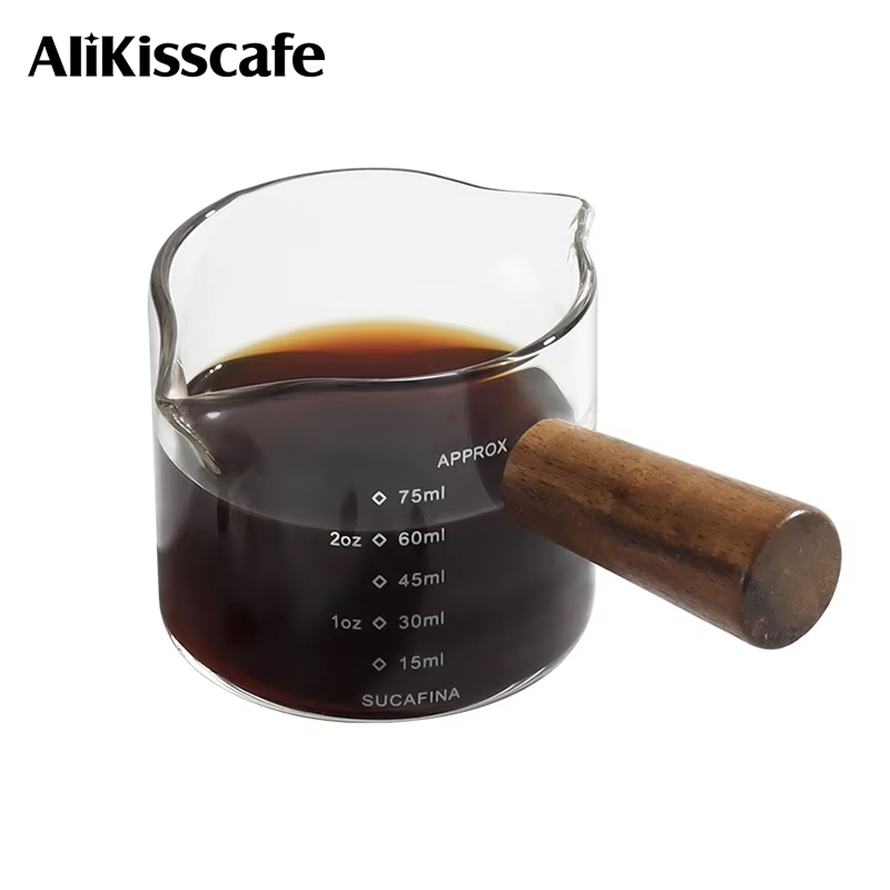 Barista Milk Jug - Espressotasse Kaffee Messschnapsglas Extraktionskrug mit Skala