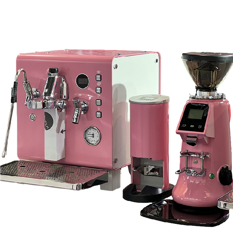 Coffee&Tea House Menu - Professionelle Kaffeemaschine in Pink, Halbautomatische Espresso-Kaffeemaschine