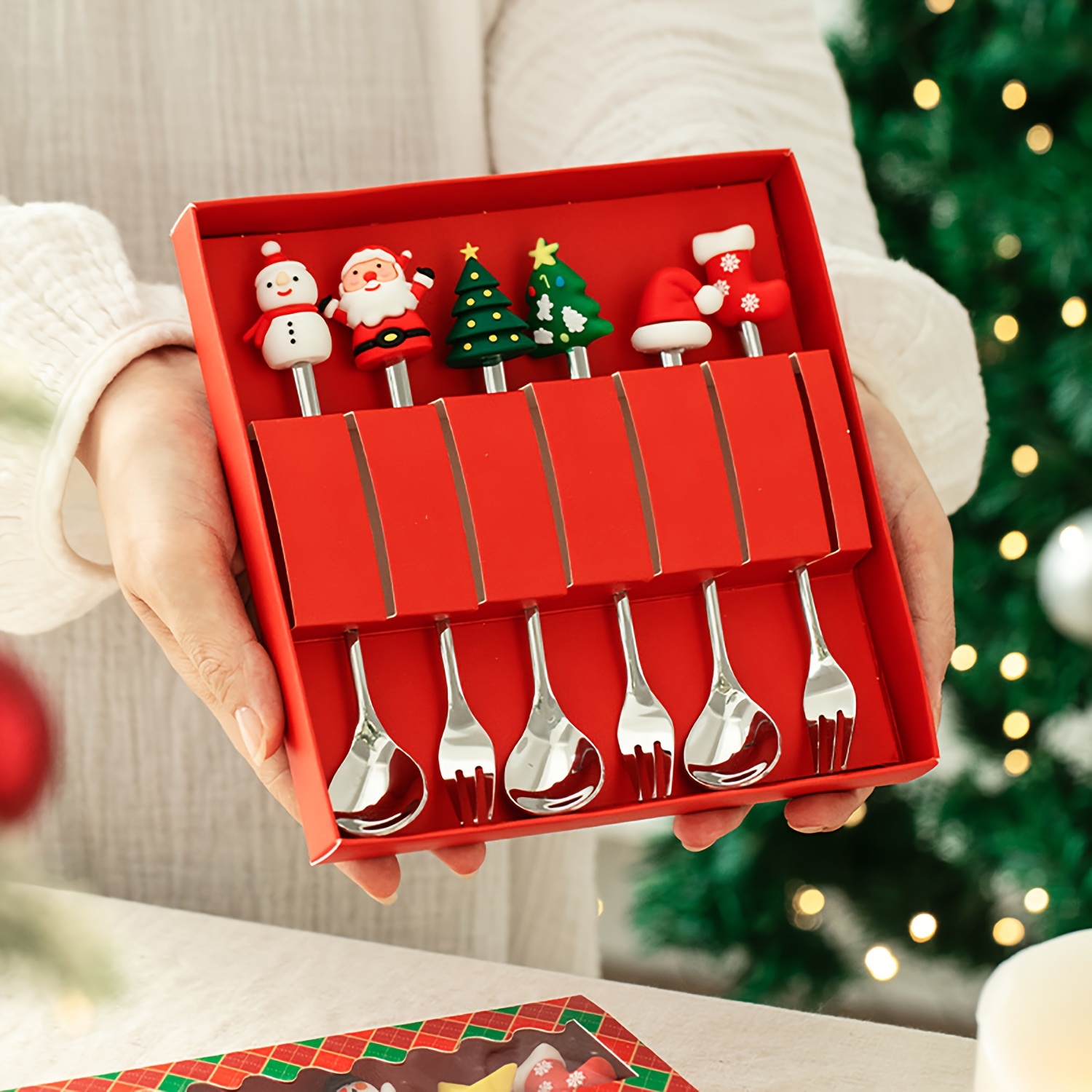 Coffee Tea And Sugar Canister Set - 1 Set Kreatives Weihnachts-Gabel- und Löffel-Set