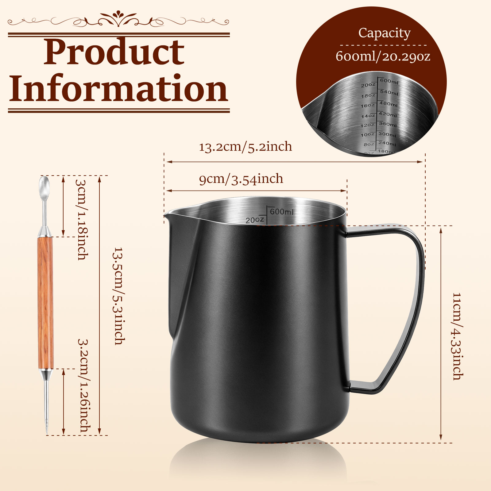 600ml Edelstahl Milchaufschäum – Barista Milk Jug Bewertung und Preis