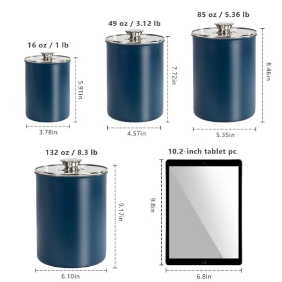 Edelstahl-Lebensmittelbehälter – Coffee Tea And Sugar Canister Set Bewertung und Preis