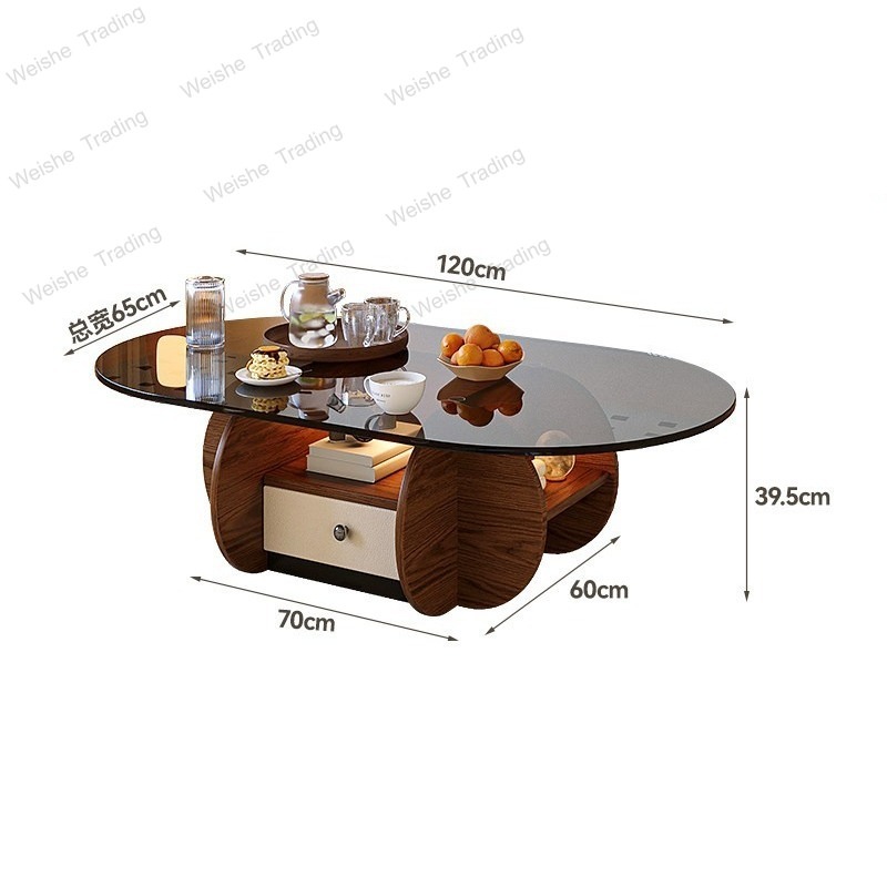 Kleiner ovaler Couchtisch aus  – Young Tea Coffee Bewertung und Preis
